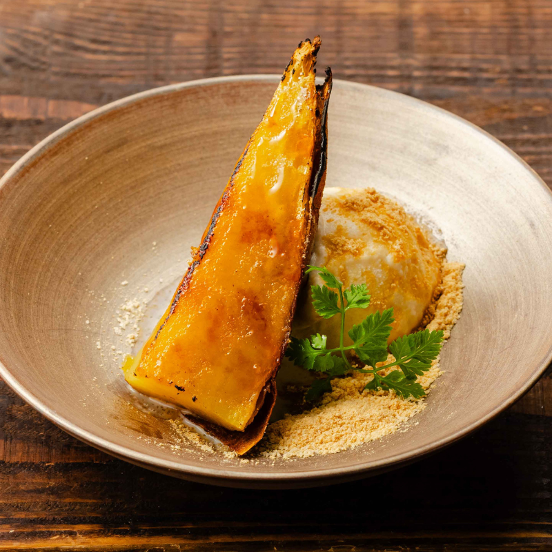 ~塩きな粉香る~カラメリゼした焼き芋と和三盆のアイス
