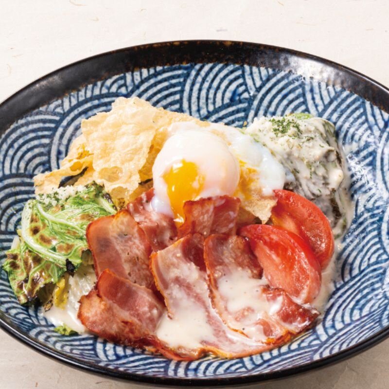 炙り白菜と揚げ湯葉の和風シーザーサラダ