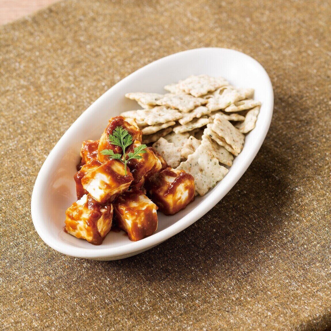 クリームチーズの山葵味噌和え&山葵クラッカー