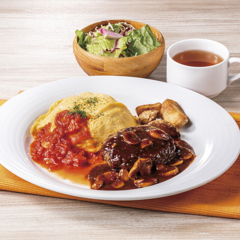 オムライス&ビーフハンバーグ