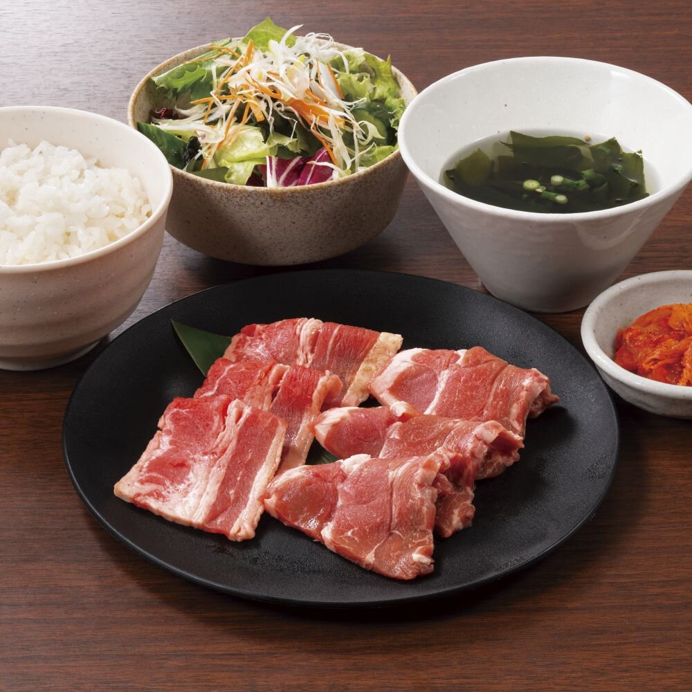 ばくよう亭カルビ&ロース盛合せ定食