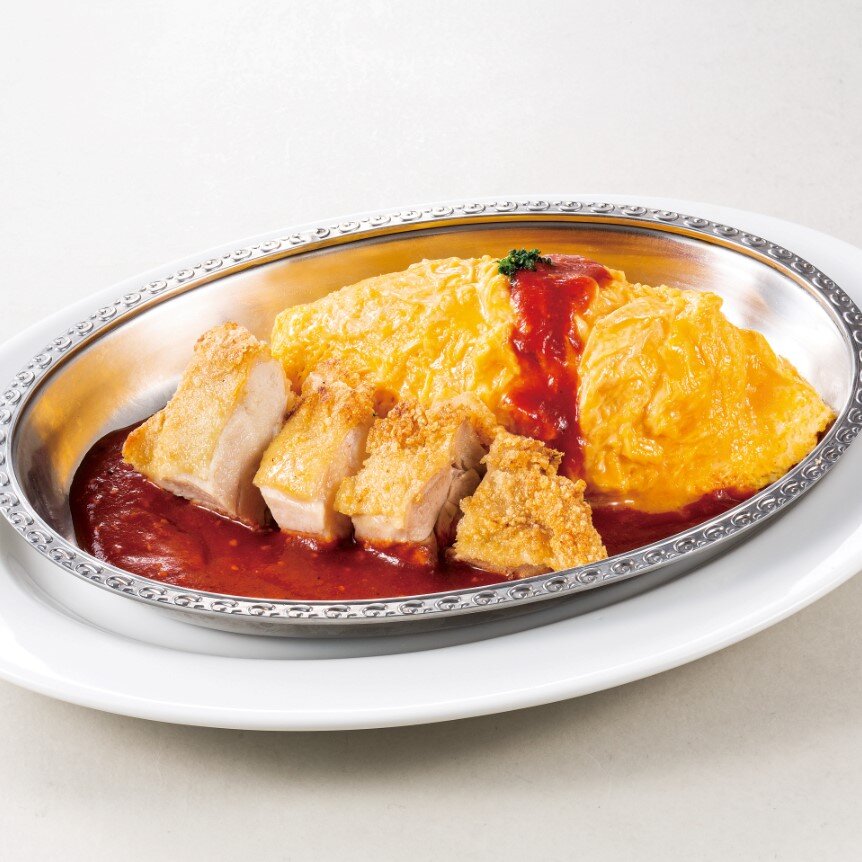 グリルチキンオムライス~ガーリックトマトソース~