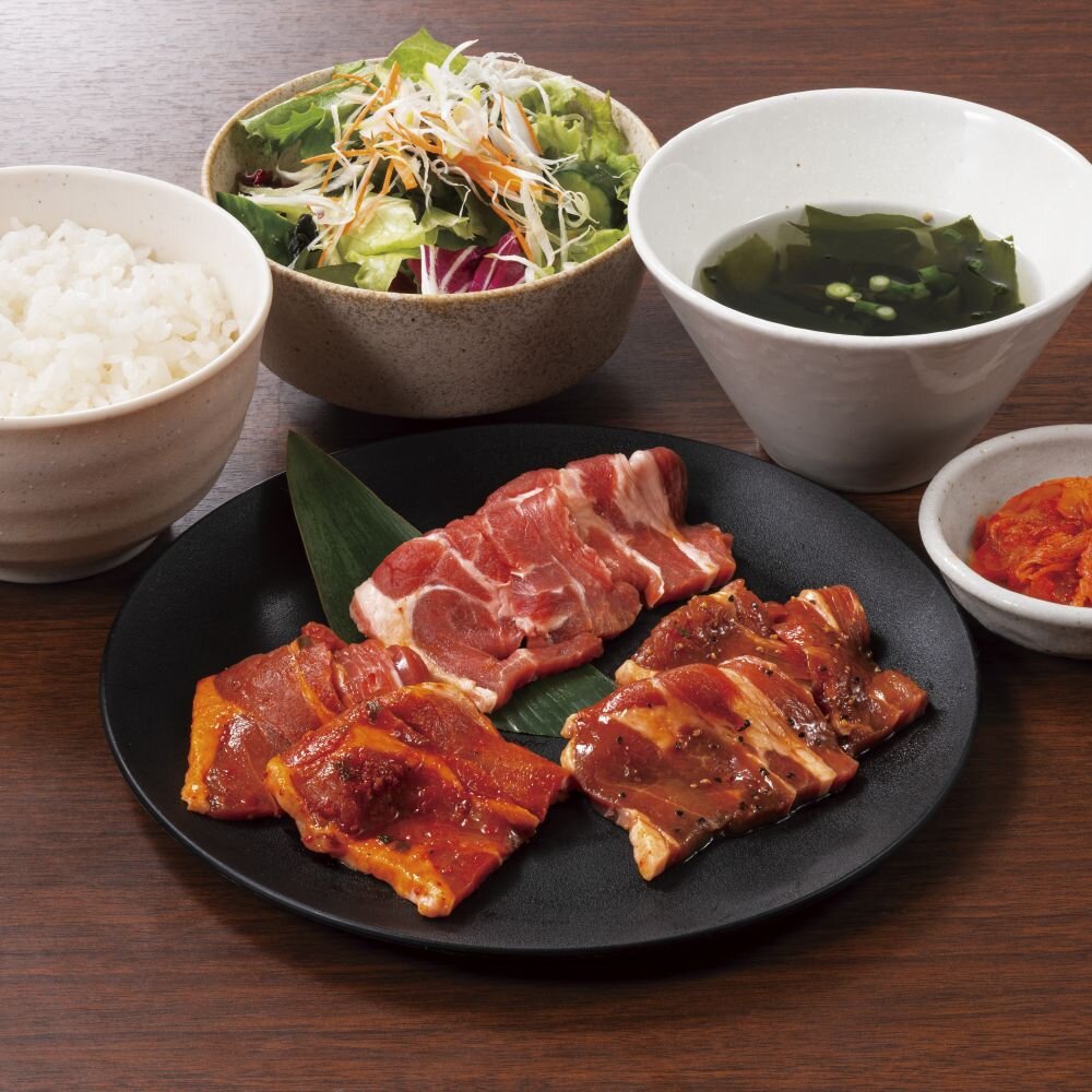 ばくよう亭ラム三種盛合せ定食